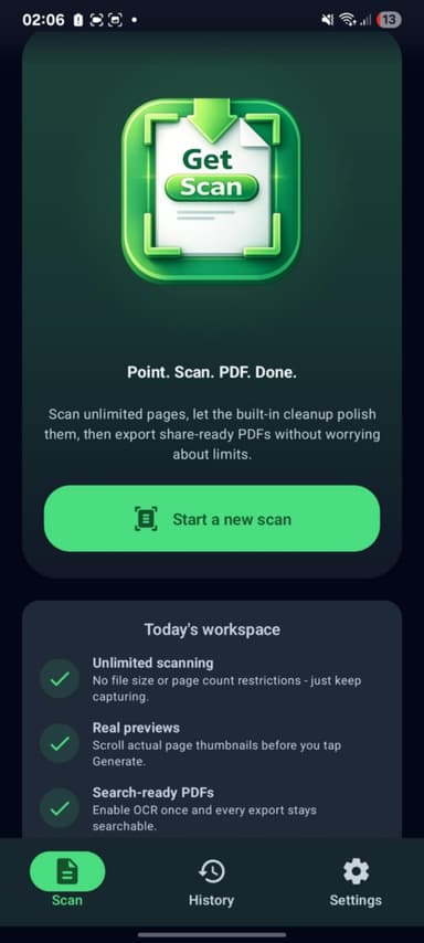 GetScan screenshot 1